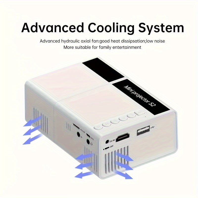 200ANSI 1280*720P Dual WiFi Portable Mini Projector - Supports 1080P, Same Screen, Dual WiFi Connection, Home Theater and Outdoor Movie Night - Compact and Lightweight Design