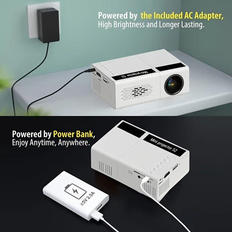 200ANSI 1280*720P Dual WiFi Portable Mini Projector - Supports 1080P, Same Screen, Dual WiFi Connection, Home Theater and Outdoor Movie Night - Compact and Lightweight Design