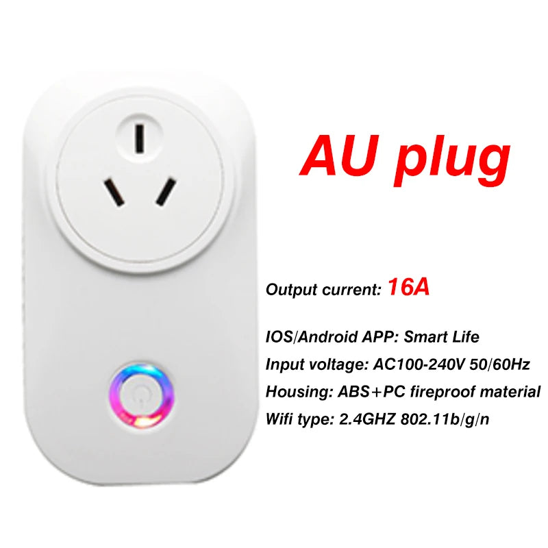 EU Smart Plug WiFi Socket power energy meter 10A/16A Power Monitor Wattmeter Timing Function  watt meter Tuya SmartLife APP