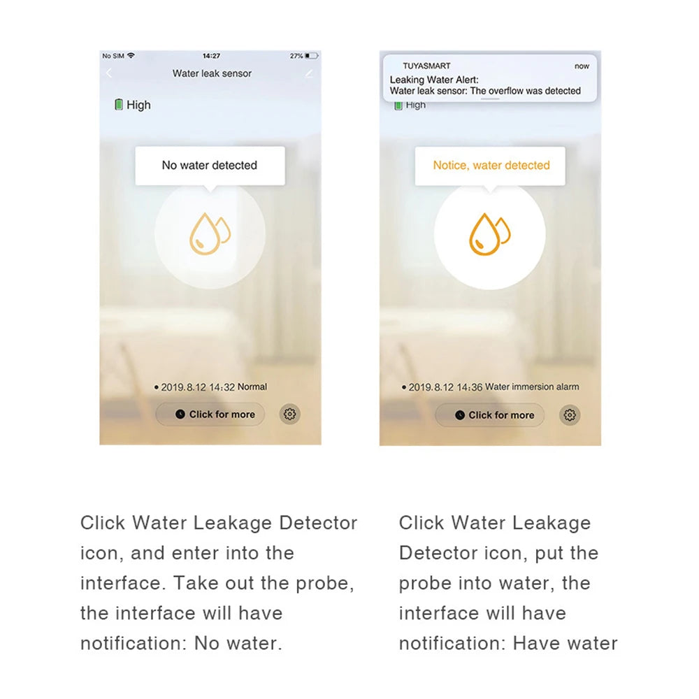 EWelink Zigbee Smart Water Leak Sensor Remote Monitor WiFi Water Overflow Level Detector Water Leak Sensor Security Sound Alarm