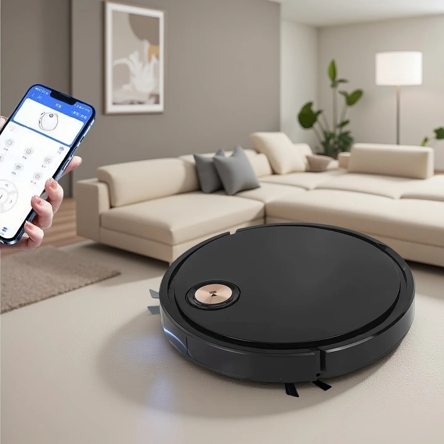 Smart robot vacuum cleaner with APP remote control, suitable for busy families, multi-functional floor cleaning sweeper