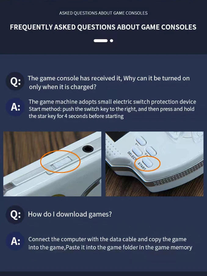 Handheld Portable Retro Video Game Console Videogame Arcade Player for Children Mini Machine Emulator Retrogame Gaming Station