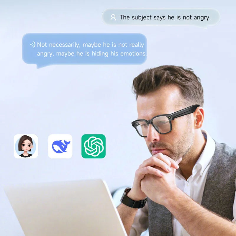 AI Smart Glasses 8 Million Camera Bluetooth Sunglasses Shoot Audio Call Video Music Player Multifunctional Smart Glasses