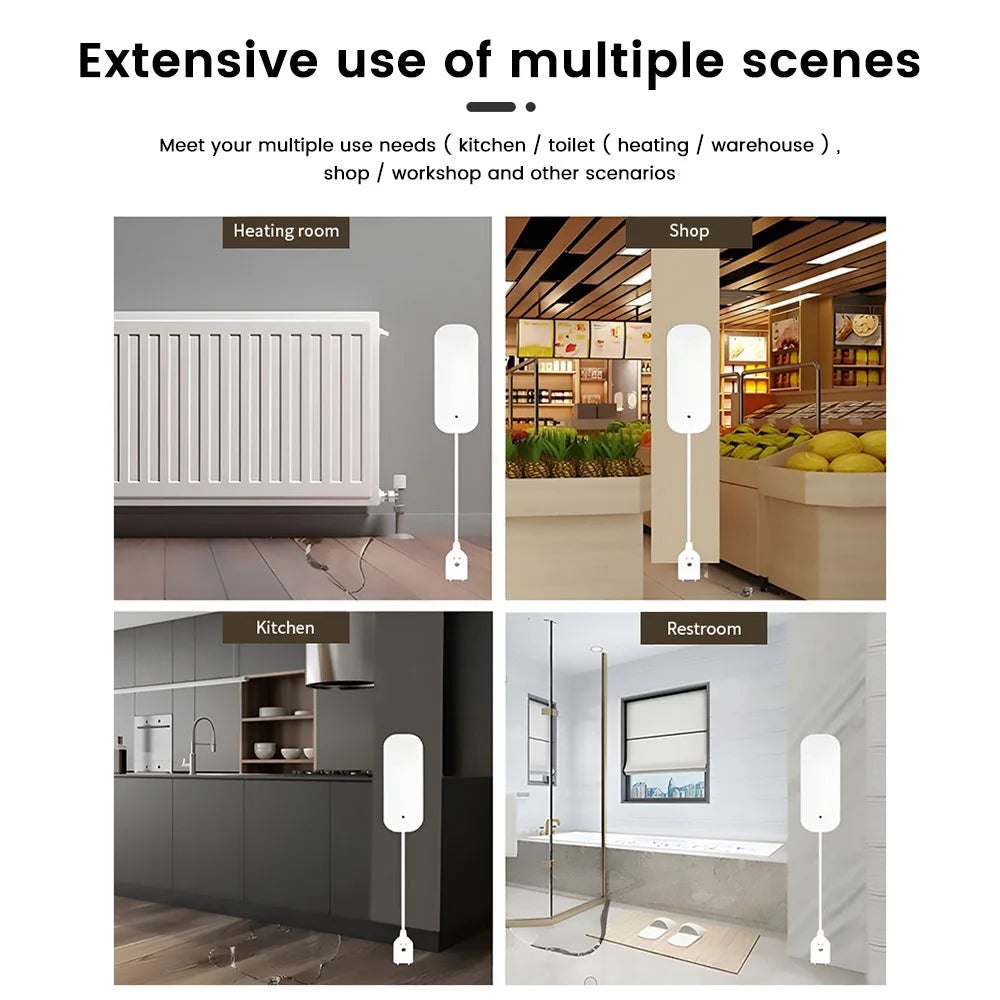 EWelink Zigbee Smart Water Leak Sensor Remote Monitor WiFi Water Overflow Level Detector Water Leak Sensor Security Sound Alarm