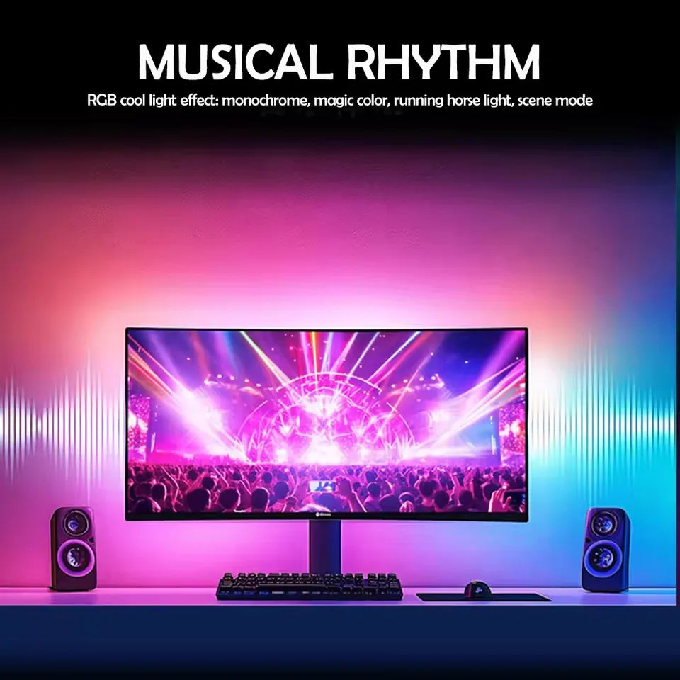 Smart Gaming LED Strip Lights USB PC LED Backlight 24-34 Inch Computer RGB Screen Backlight for Gaming Room Atmosphere Decoratio