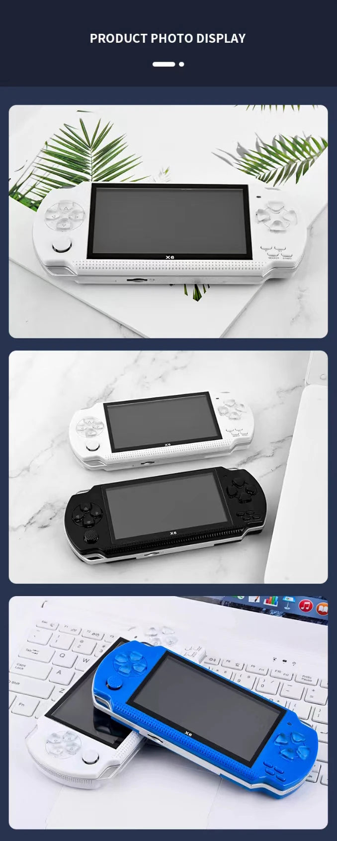 Handheld Portable Retro Video Game Console Videogame Arcade Player for Children Mini Machine Emulator Retrogame Gaming Station