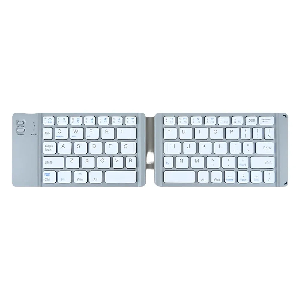 Dual Bluetooth 5.1 Keyboard 3-Folding Mini Keyboard Rechargeable Foldable Keyboard with Touchpad for Windows Android IOS iPad