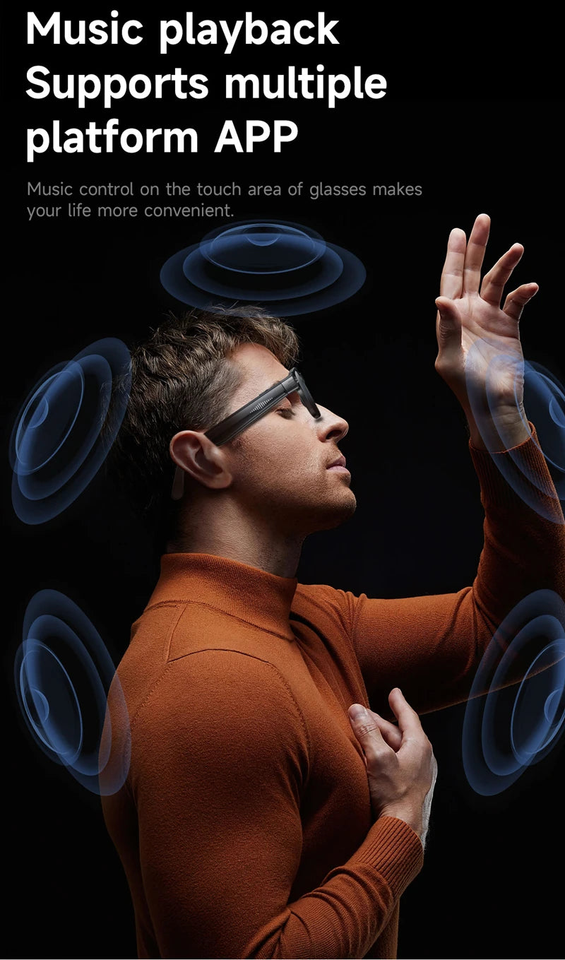 AI Smart Glasses 8 Million Camera Bluetooth Sunglasses Shoot Audio Call Video Music Player Multifunctional Smart Glasses