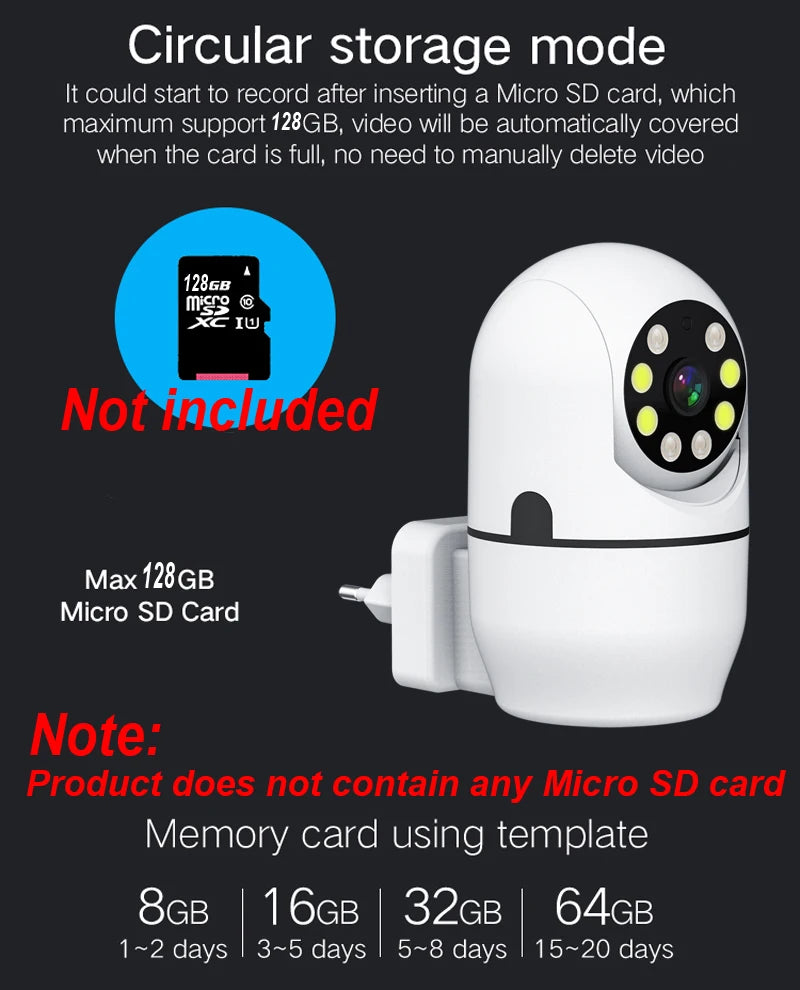 Smart Life Wireless Camera IP HD Tuya Human Auto Tracking Cctv Security Surveillance Color IR Night Vision Indoor Wifi Home Cam