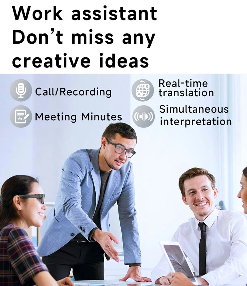 AI Smart Glasses 8 Million Camera Bluetooth Sunglasses Shoot Audio Call Video Music Player Multifunctional Smart Glasses