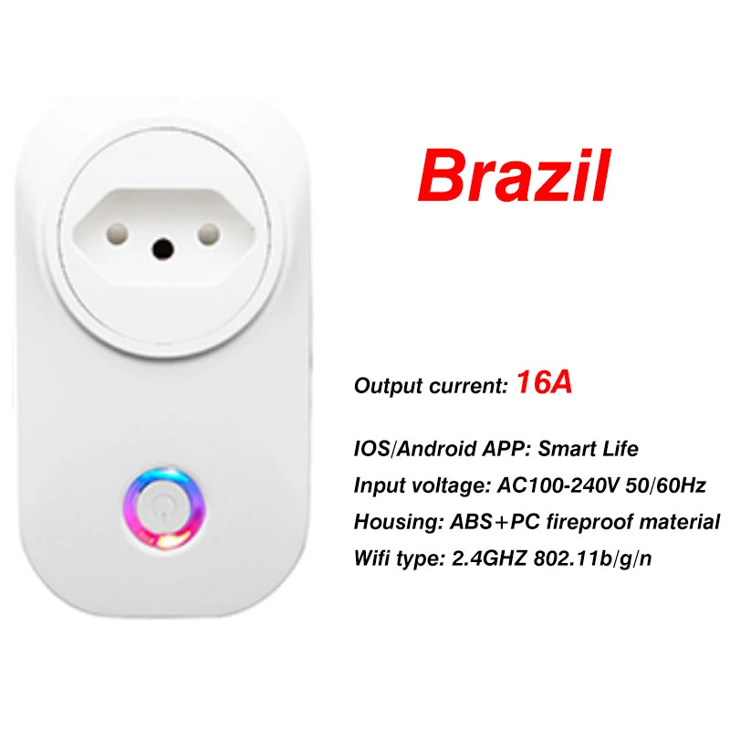 EU Smart Plug WiFi Socket power energy meter 10A/16A Power Monitor Wattmeter Timing Function  watt meter Tuya SmartLife APP