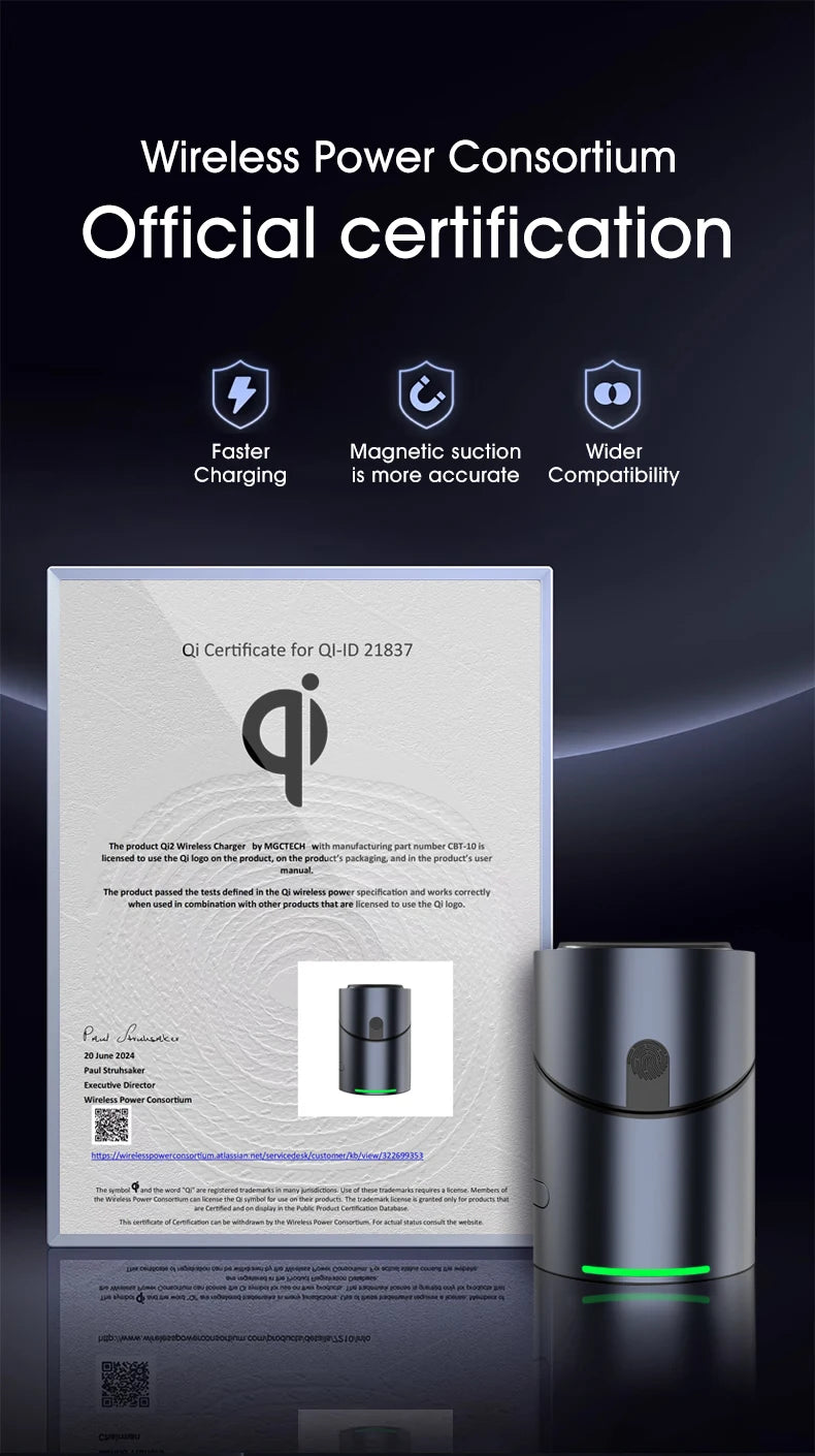 New Truly Qi2 3 In 1 Magsafe Magnetic Touch Button Wireless Charger For Android iPhone iWatch Airpods Fast Charging Dock Station