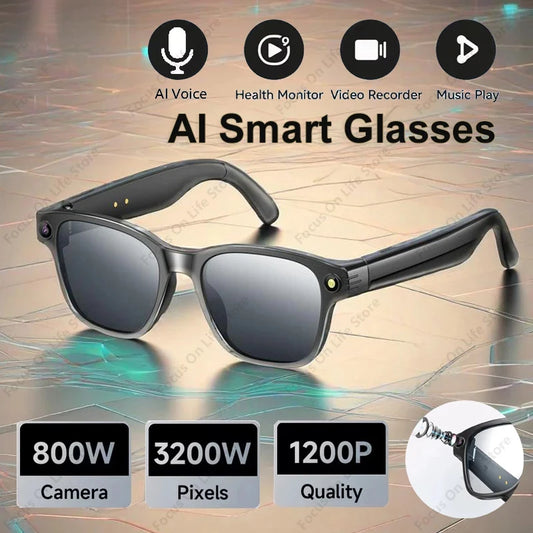 AI Smart Glasses 8 Million Camera Bluetooth Sunglasses Shoot Audio Call Video Music Player Multifunctional Smart Glasses