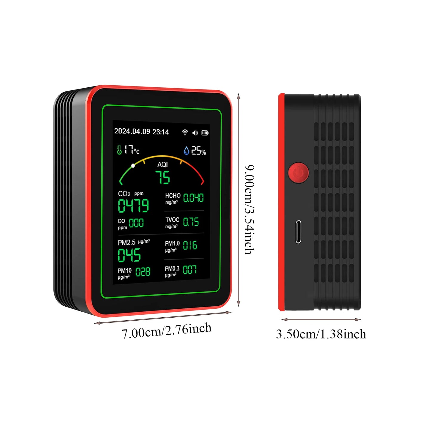 Smart Life 15 in 1 Air Quality Monitor Tuya WiFi PM2.5 Detector CO2 CO TVOC HCHO PM AQI Temperature & Humidity for Home & Office