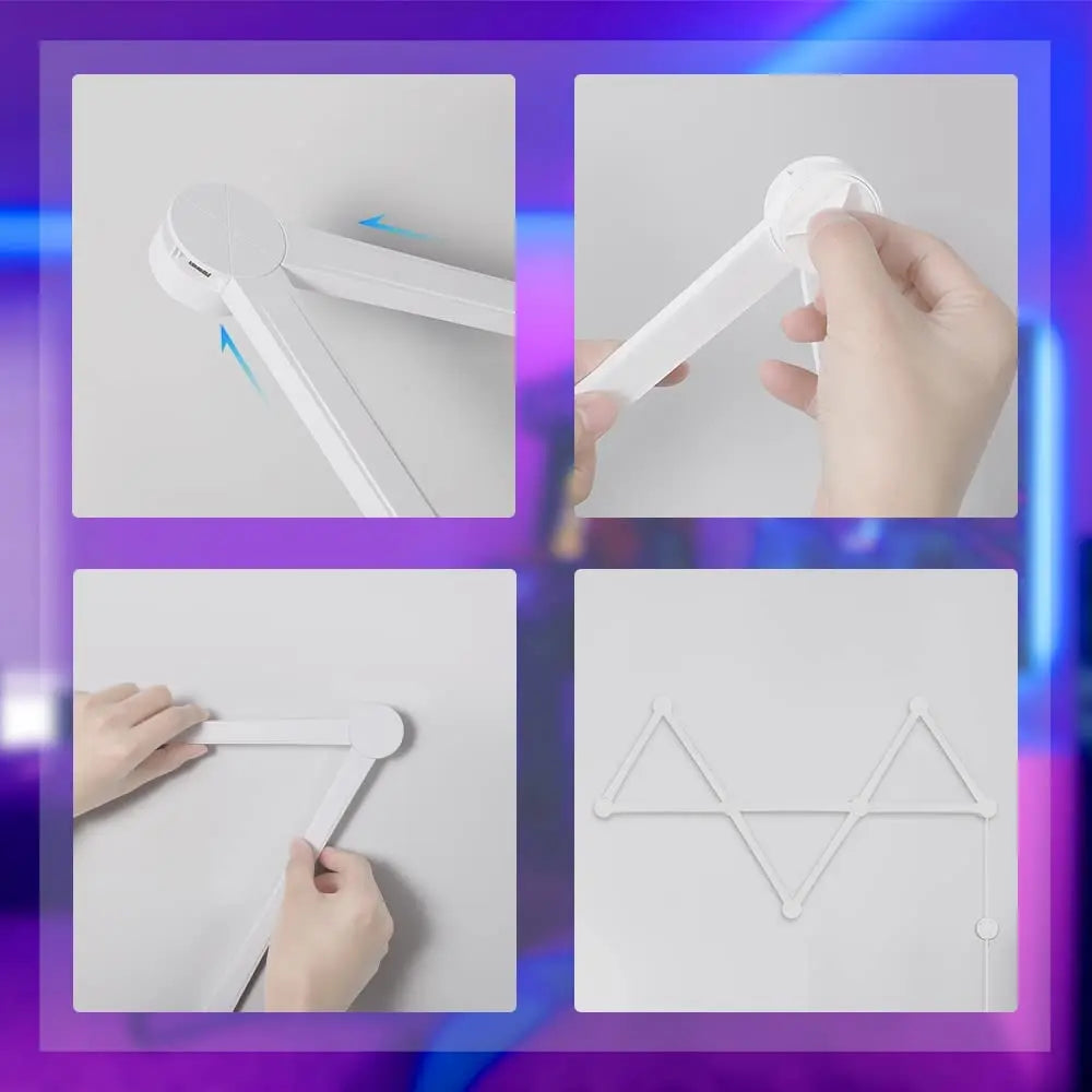 WIFI LED Smart Wall Lamp RGBIC Light Bar DIY Atmosphere Night Light APP Music Rhythm TV Backlight Bedroom Game Room Decoration