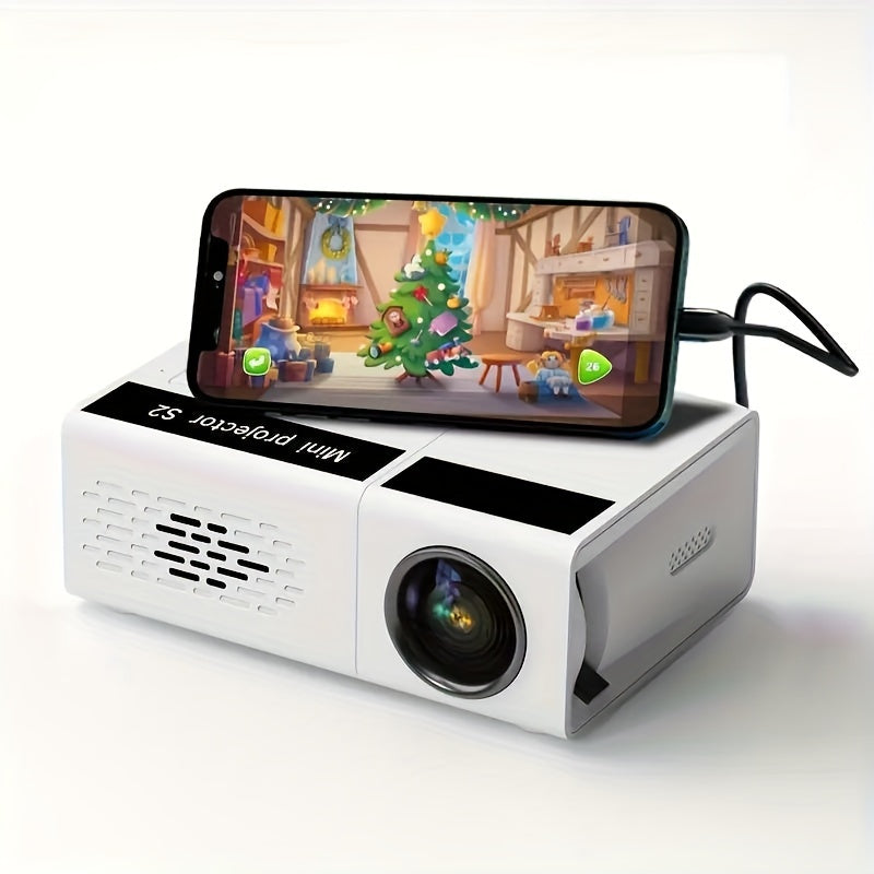 200ANSI 1280*720P Dual WiFi Portable Mini Projector - Supports 1080P, Same Screen, Dual WiFi Connection, Home Theater and Outdoor Movie Night - Compact and Lightweight Design