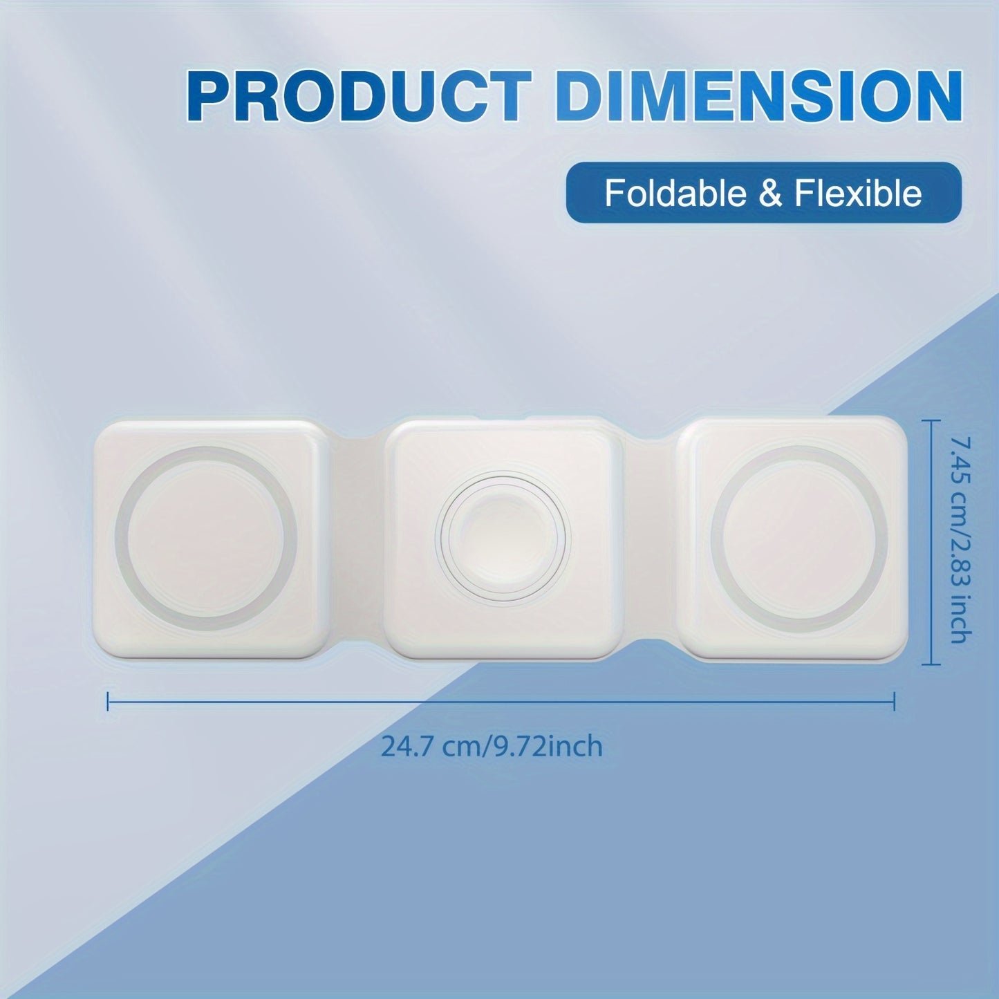 WLPower 3-in-1 Foldable Magnetic Wireless Charger Dock, Multi-Device Charging Station, For Iphone 16 15 14 13 12 11 8 Plus Pro Max Xs, For Airpods 3rd Gen, For IWatch 9 8 7 6 5 4 3 2 SE Ultra, For Samsung Galaxy S8 & S9, S20